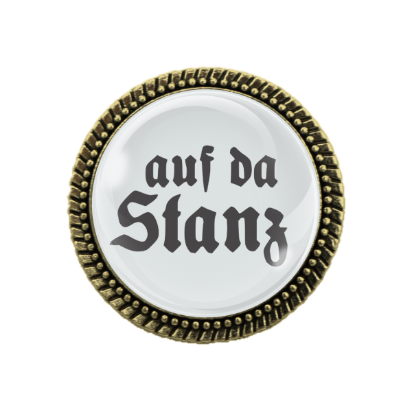 Trachtenbrosche "Auf der Stanz" in Bronze – Bayerisches Accessoire für Lederhose oder Dirndl
